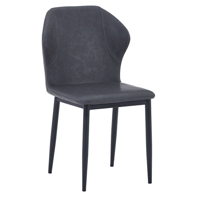 Mosaic Modern Upholstered Fabric Dining Chair with Metal Legs by LeisureMod - Charcoal