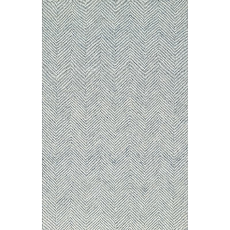 Momeni Charles Hand-tufted Wool Chevron Pattern Area Rug - 2' X 3' - Blue - Rectangle
