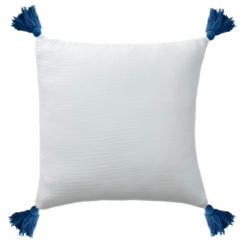 Sevita Solid Tasseled Turkish Cotton Throw Pillow