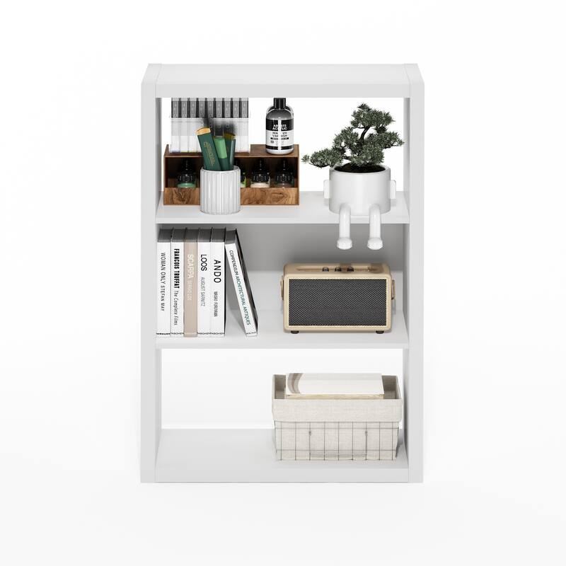 Furinno Viola 3-Tier Open Shelf Bookcase, Bookshelf, Dark Oak
