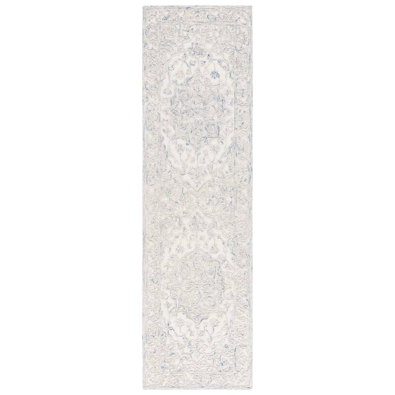 Martha Stewart by SAFAVIEH Handmade Gieze Wool Rug - 2'3" x 8' Runner - Ivory/Blue