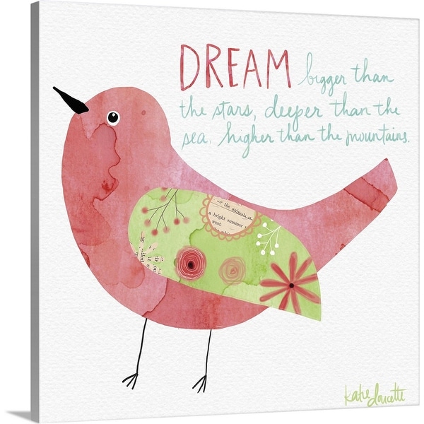 "Dream Watercolor Bird" Canvas Wall Art
