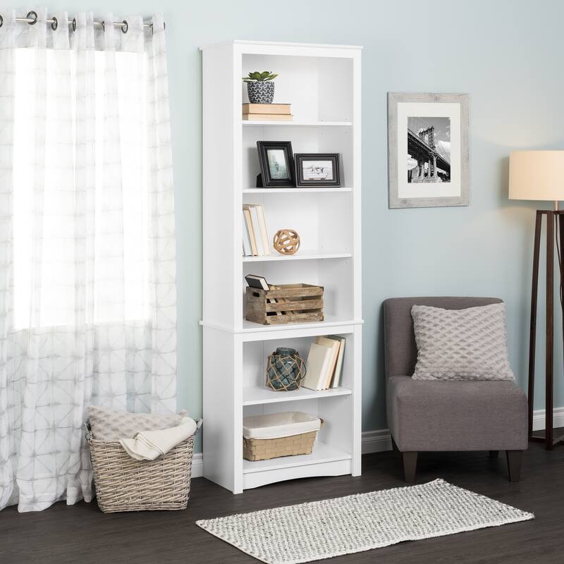 Prepac Tall 6-Shelf Bookcase - 26.25" W x 80" H x 14.5" D