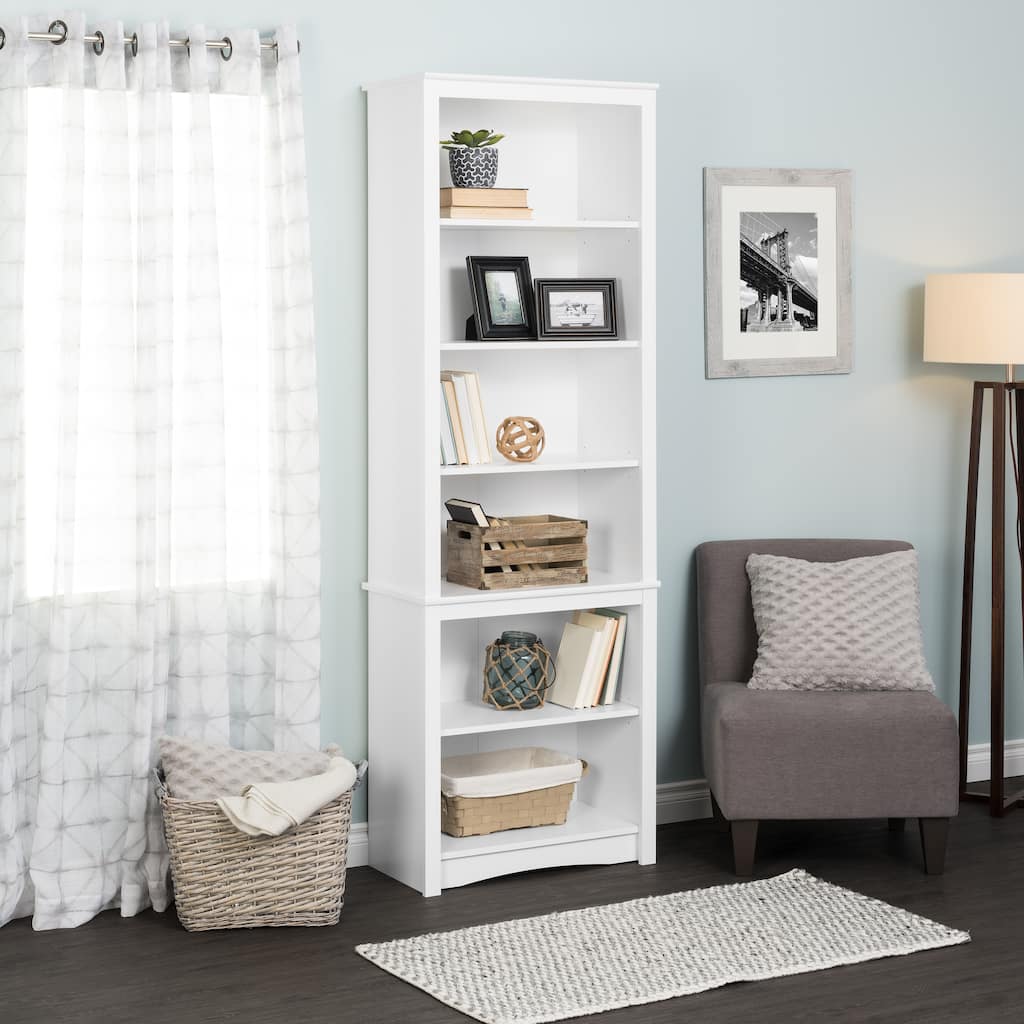 Prepac Tall 6-Shelf Bookcase - 26.25" W x 80" H x 14.5" D