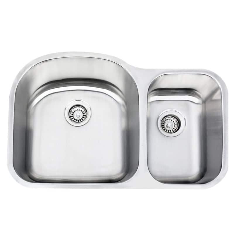 Highpoint Collection Stainless Steel Undermount 70/30 Ratio Double Bowl Kitchen Sink