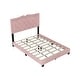 preview thumbnail 5 of 5, Full Size Upholstered Platform Bed Frame with Tufted Velvet Headboard and Decorative Rivet Accents