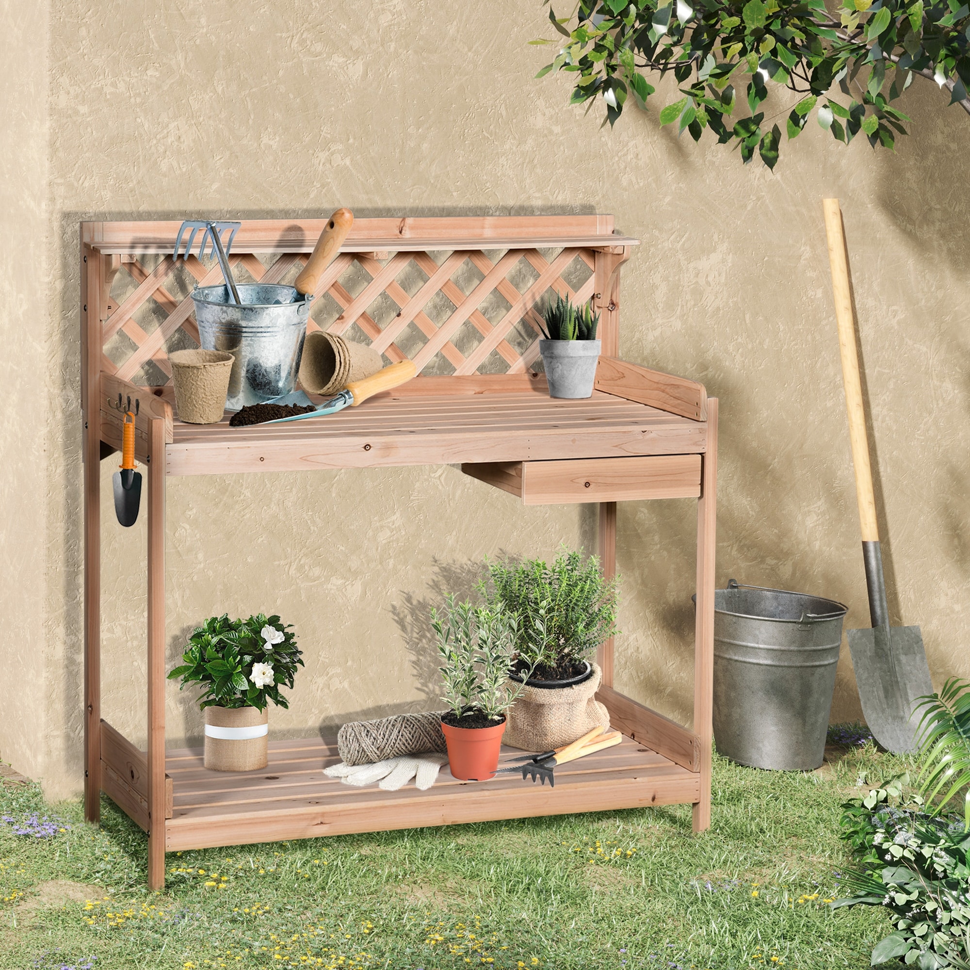 Wooden gardening deals table
