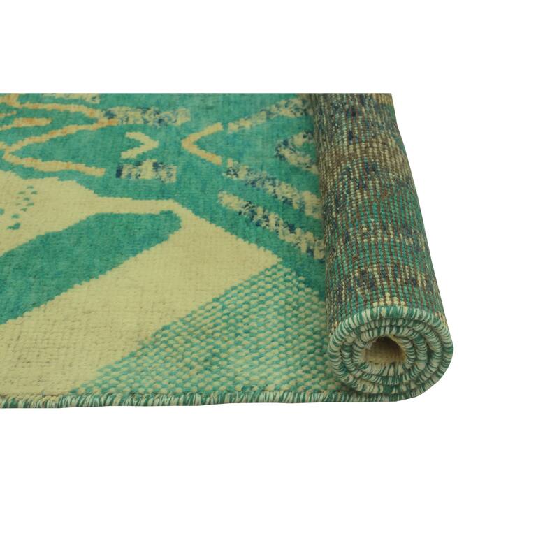 Balochi Lorelei Ivory/Turquoise Rug - 3'1" x 4'10"