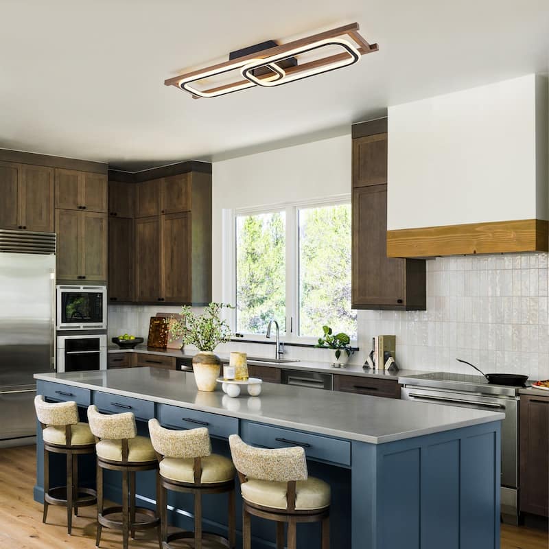 Modern Farmhouse Rectangle LED Semi Flush Mount