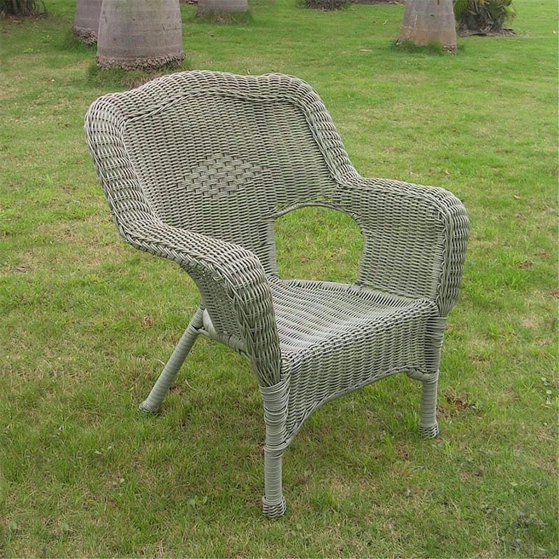 Wicker Patio Chair Outdoor Resin Furniture - Weather Resistant Seating - 34