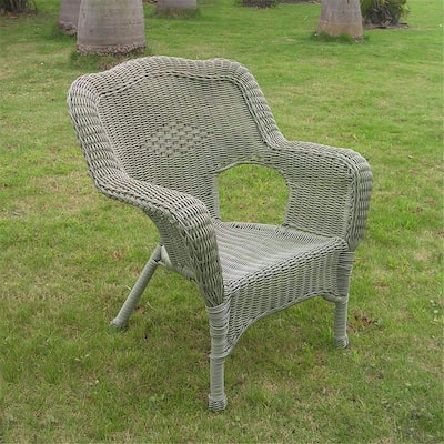 Wicker Patio Chair Outdoor Resin Furniture - Weather Resistant Seating - 34