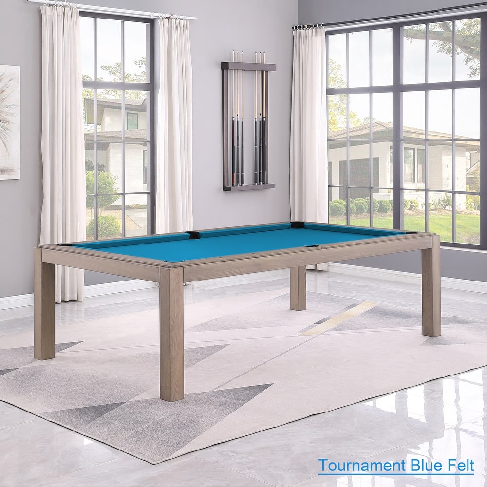 Olivia GreyWash Ash 7ft Billiard Slate Pool Table with dining top
