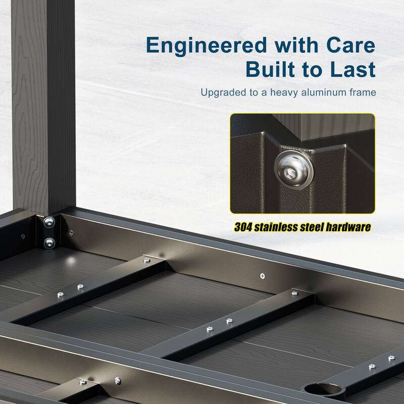 HIPS Outdoor Dining Set, Ergonomic Patio Chairs and Table(Set of 7)