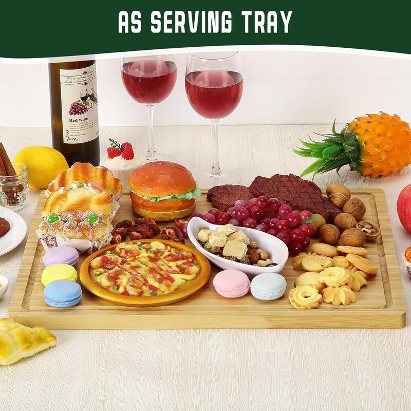 20-in L X 15-in W Carbonized Bamboo Cutting Board and Serving Tray