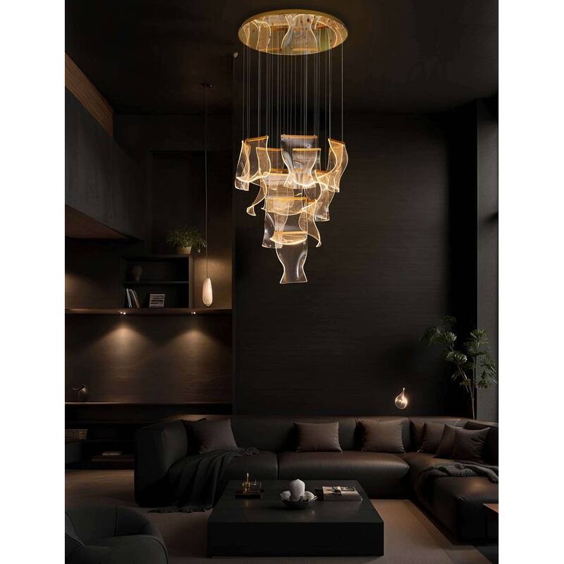 Luxury Acrylic Chandelier 31.5" Wide 16 lights LED Multi Light