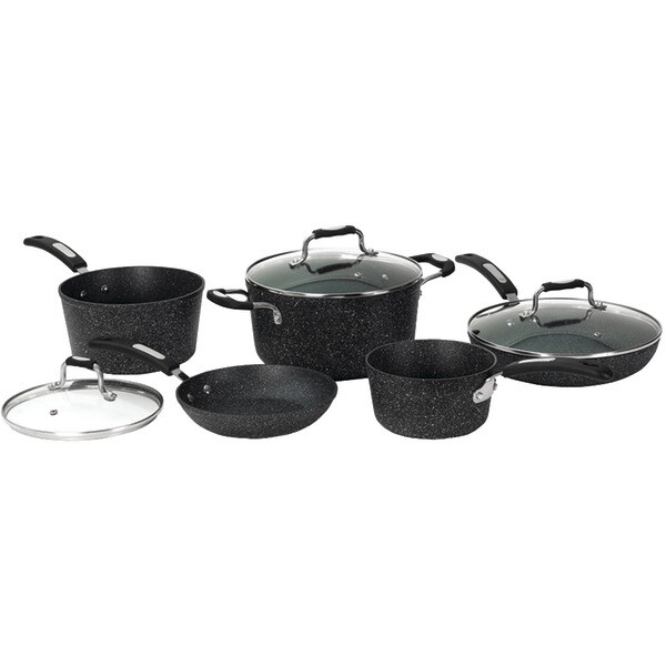 The Rock By Starfrit 030930-001-0000 The Rock(Tm) By Starfrit 8-Piece Cookware Set With Bakelite(R) Handles