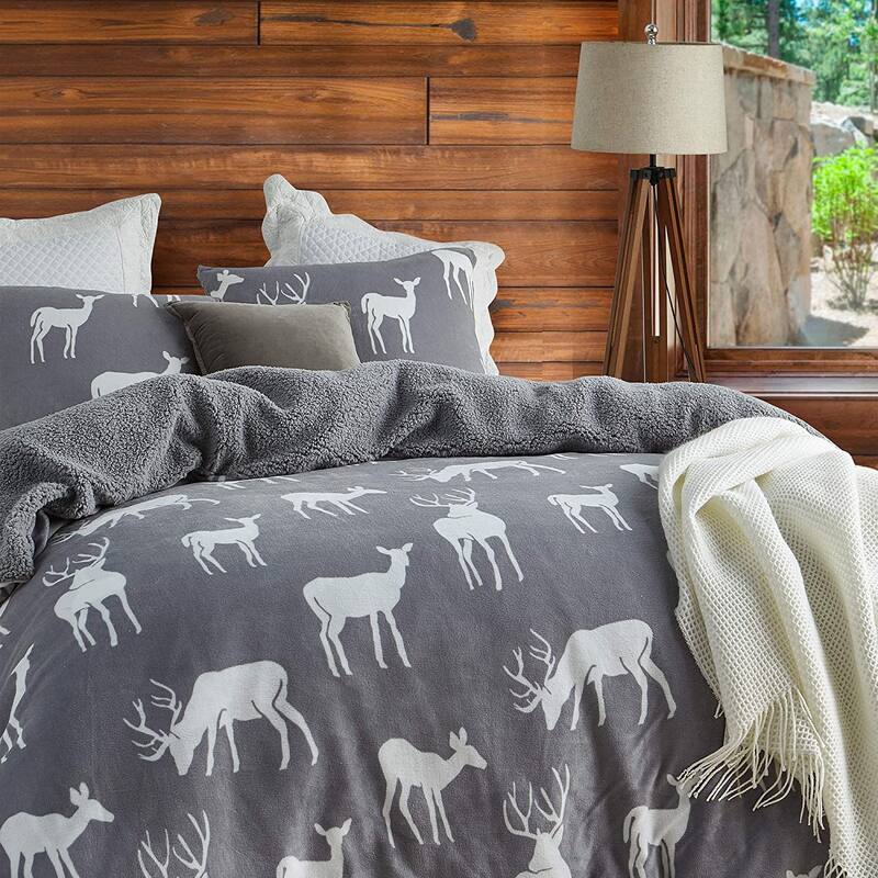 Toasty Cabin - Coma Inducer® Oversized Duvet Cover Set - Dusky Gray