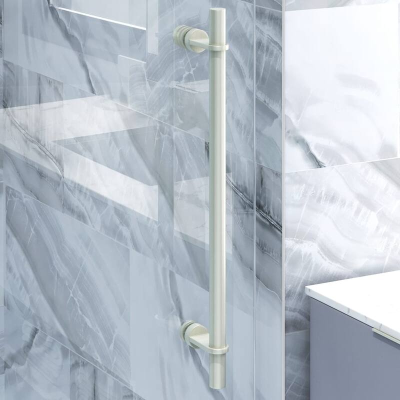 Seawin 68 - 72 in. W x 77 in. H Cosmo Frameless Shower Door 3/8 inch (10 mm) Thick Clear Tempered Glass with NanoShield Coating