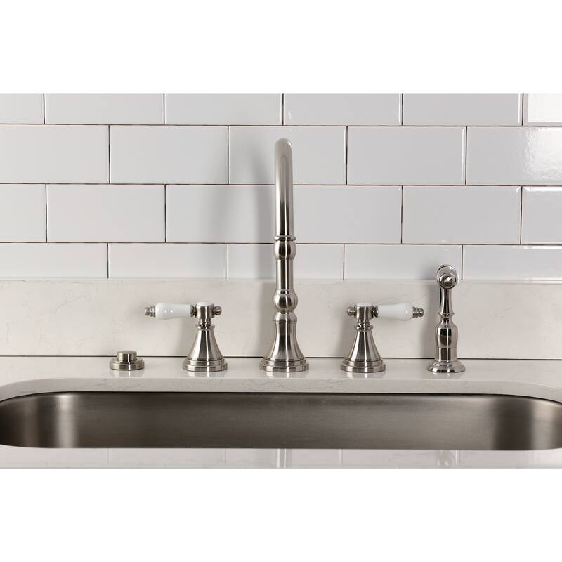 Kingston Brass KS279.BPLBS Bel-Air 1.8 GPM Widespread Kitchen Faucet - Polished Chrome