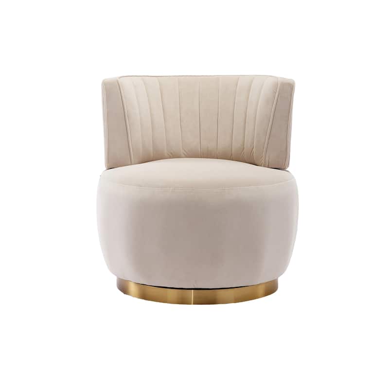 360 Degree Swivel Cuddle Barrel Accent Sofa Chairs - Beige