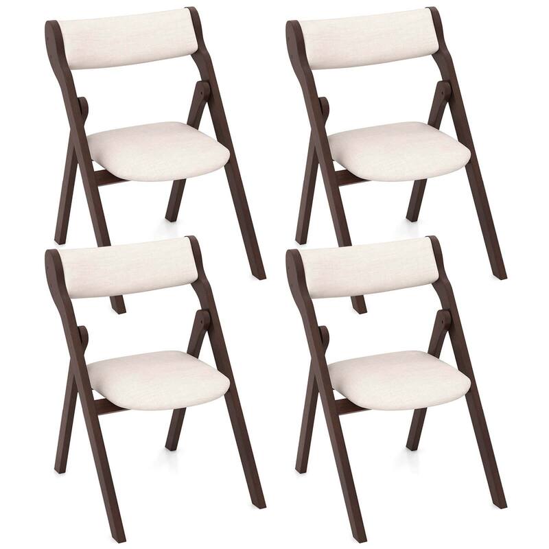 Costway Set of 2/4 Folding Chairs with Comfy Padded Backrest & Seat - 4 PCS - Set of 4