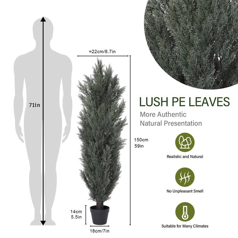 2-Pack 5FT Artificial Cypress Trees