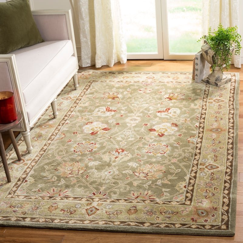 SAFAVIEH Handmade Total Performance Mujgan Oriental Rug - 4' x 6' - Sage/Beige