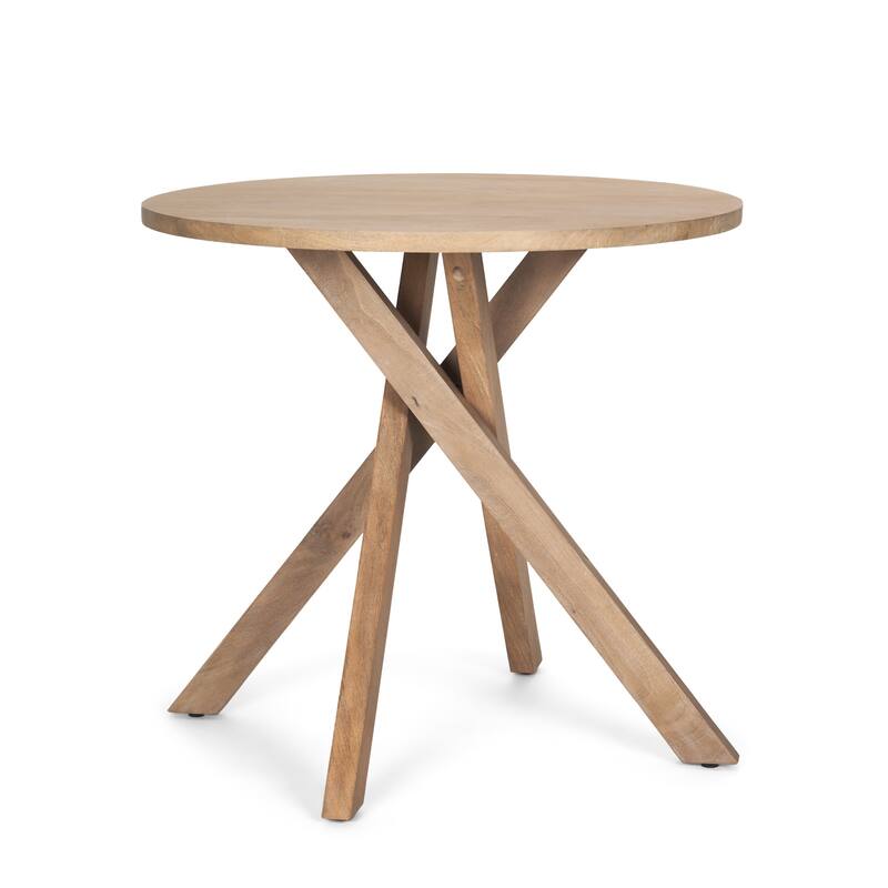 HomeRoots 32" Espresso and Brown Solid Wood and Wood Tray Table - 32.00 in. x 30.00 in. x 32.00 in.