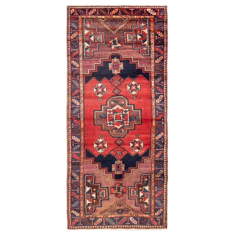 ECARPETGALLERY Hand-knotted Anadol Red Wool Rug - 4'3 x 9'5 - Red - 4'3 x 9'5