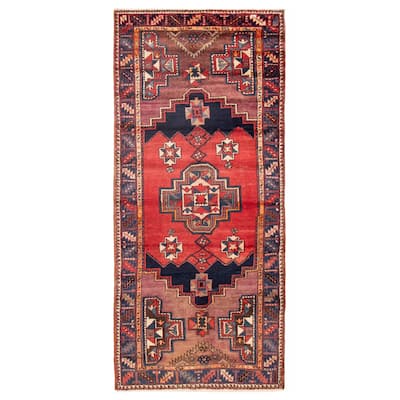 ECARPETGALLERY Hand-knotted Anadol Red Wool Rug - 4'3 x 9'5