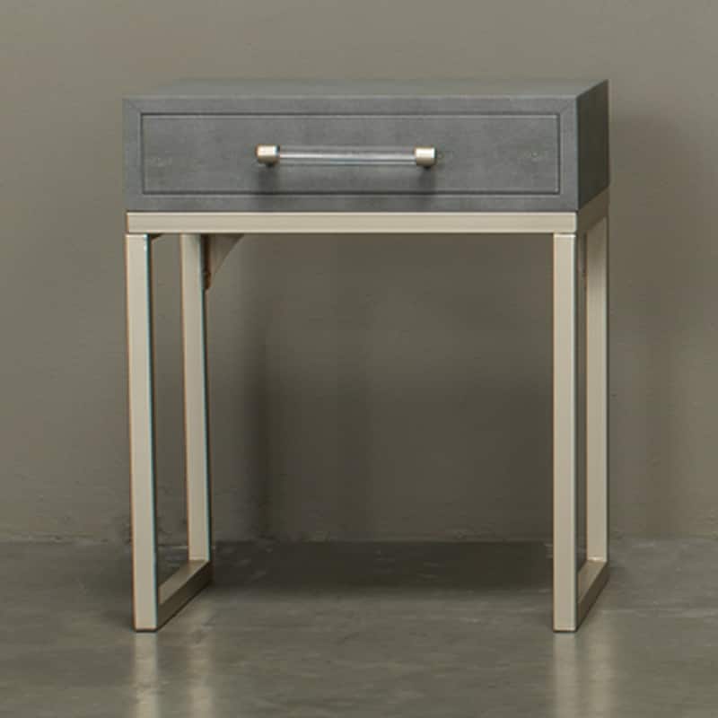 Alden Décor Brayden Faux Shagreen Side Table