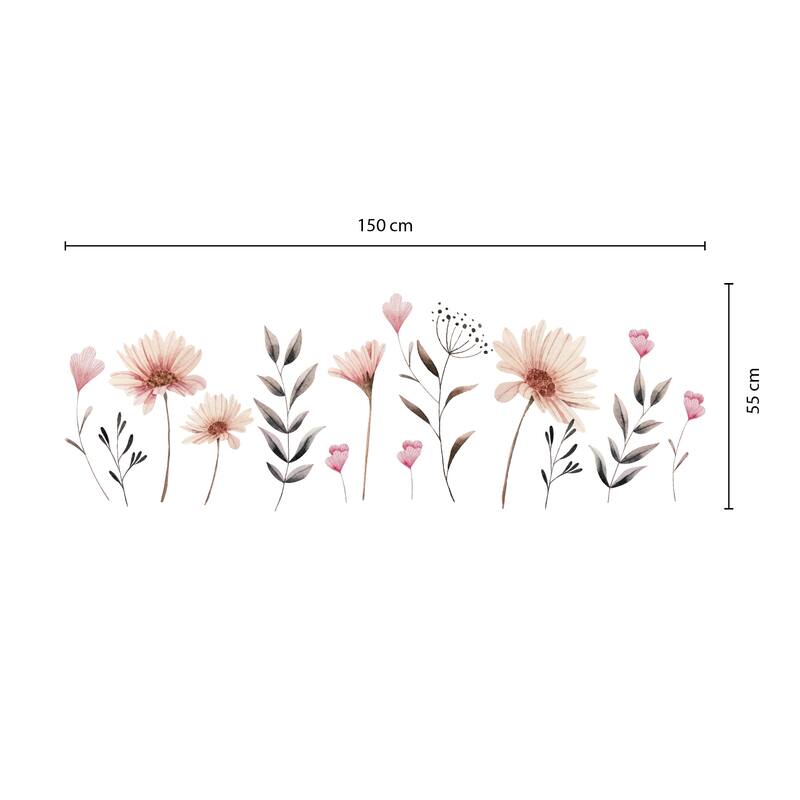 Walplus Delicate Watercolour Flowers Floral Wall Sticker Nursery Decor