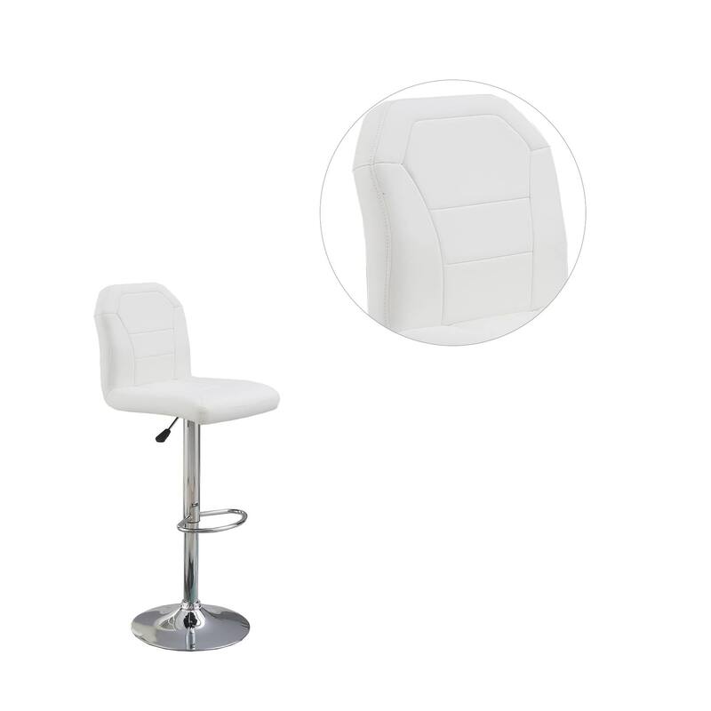 Set of 2 Modern Adjustable Bar Stools Chairs with Chrome Base