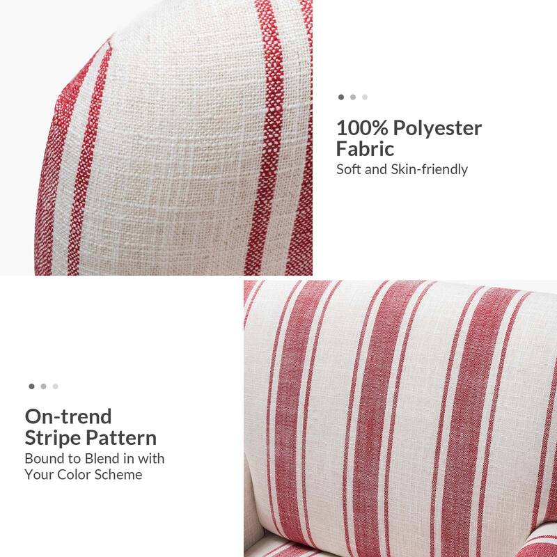 Seip Transitional Striped Arm Chair with Spindle Wood Legs Set of 2 by HULALA HOME