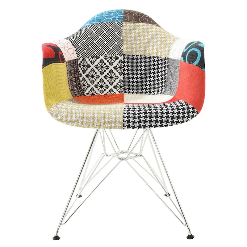 Willow Fabric Accent Armchair With Chrome Legs Set of 2 by LeisureMod
