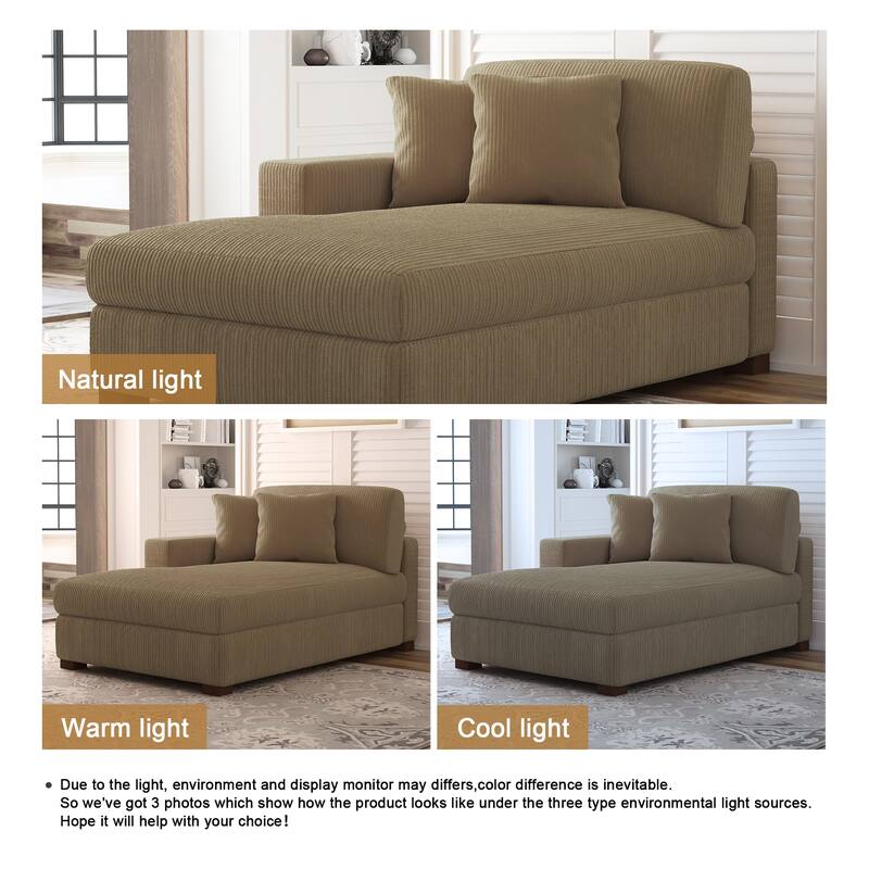 Modern Modular Sectional Sofa Corduroy Chaise Lounges