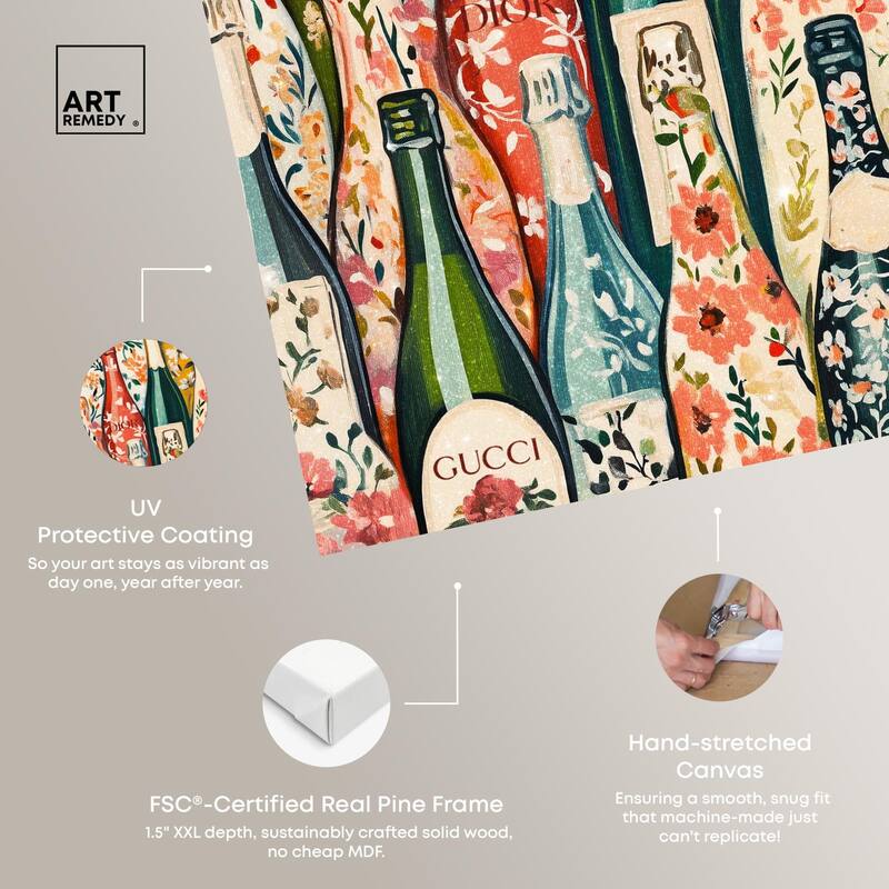 Floral Collection Bottles II Canvas by Art Remedy, Gallery Wrapped