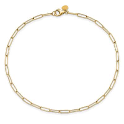 Curata 14k Yellow Gold Polished 2.6mm Paperclip Link Bracelet Options: 7" 8"