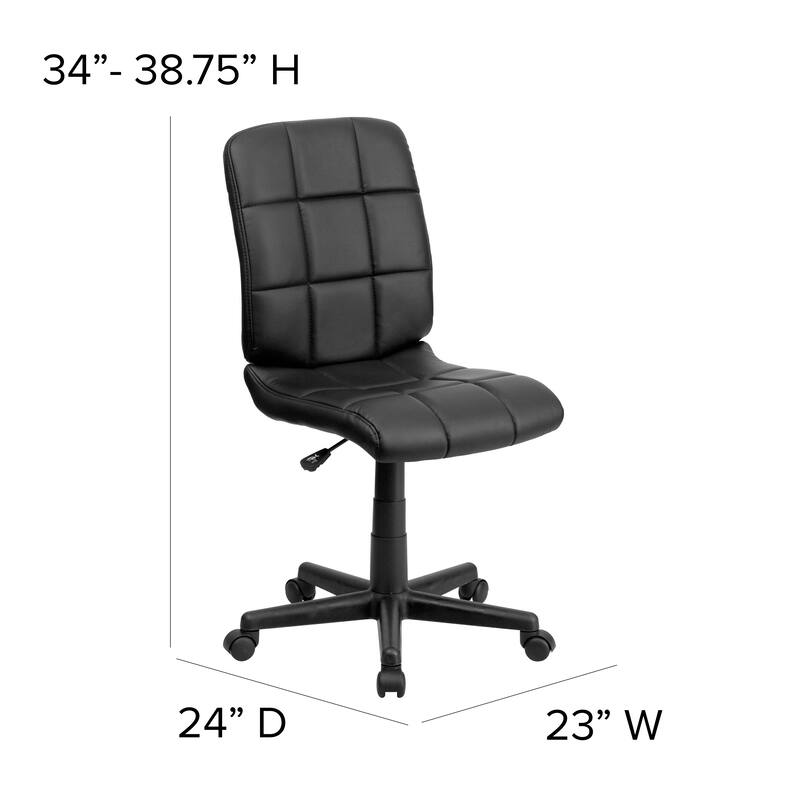 Mid-Back Quilted Vinyl Swivel Task Office Chair