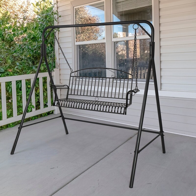 Wrought iron online swing set
