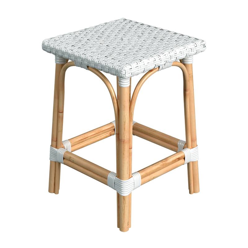 Riviera Square 24"H Rattan Counter Stool