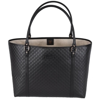 Shop Gucci 449647 Black Leather Micro GG Guccissima Joy Purse Handbag Tote - Free Shipping Today ...