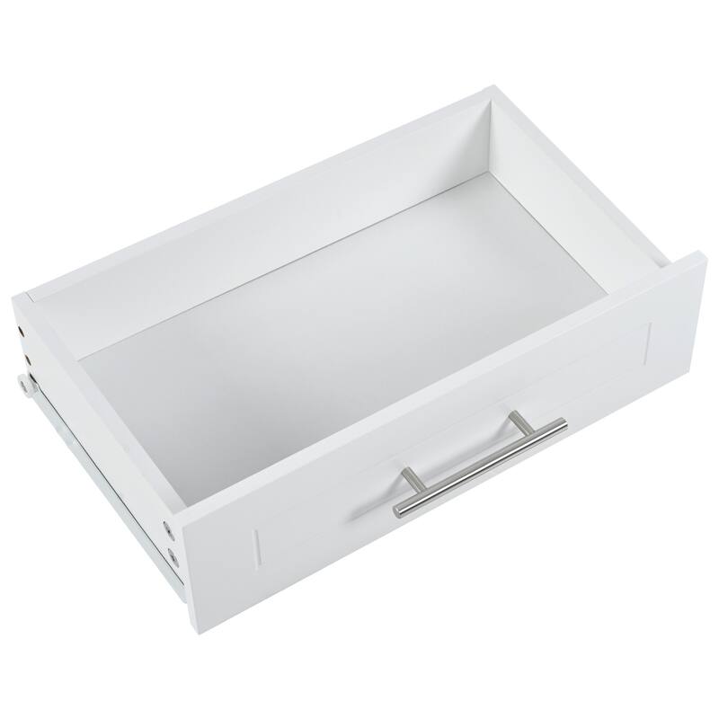 Rolling Kitchen Islands on 5 Wheels with 3 Drawer, 3 Open Side Racks for 10 Gallon Garbage Bin