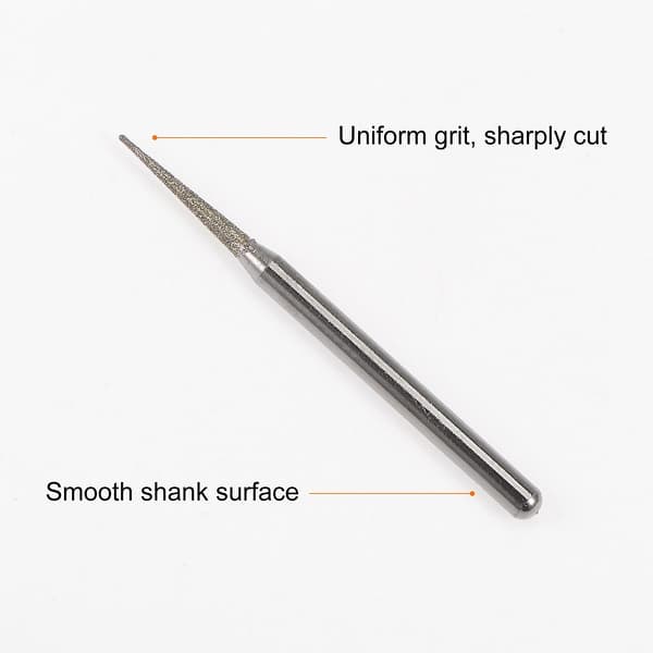 Pointed Head Bit 30pcs Diamond Grinding Carving Bits 2mm Pointed Type Head Mounted Point ...