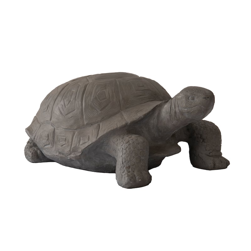 XBrand Turtle Statue, Indoor or Outdoor Décor, Garden Décor, Turtle Garden Statue, Turtle Statuary - Dark Grey (Concrete)
