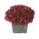 preview thumbnail 18 of 21, Faux Hydrangea in Grey Washed Wood Cube Planter