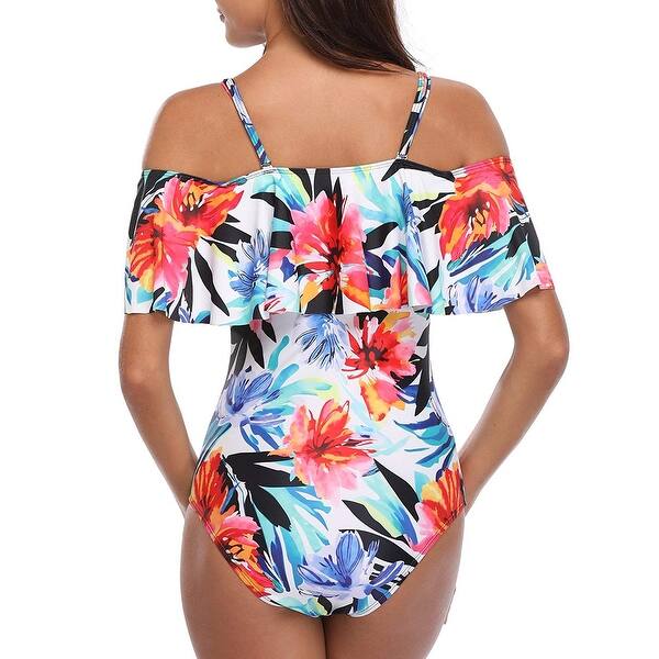 Shop Tempt Me Women S One Piece Retro Ruffle Modest Slimming