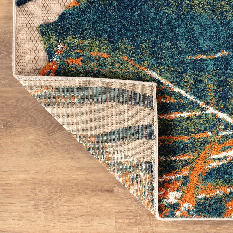 World Rug Gallery Floral Leaves Indoor/Outdoor Area Rug