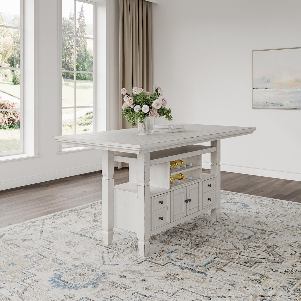 Signature Design by Ashley Robbinsdale White Counter Height Dining Table - 36"W x 72"D x 37"H