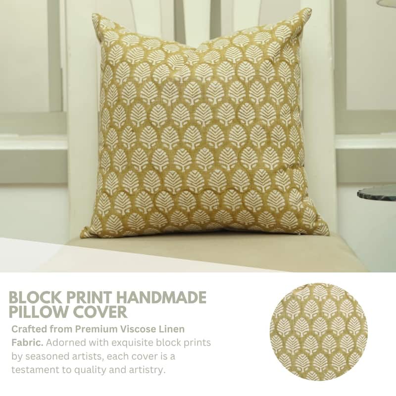 Fabdivine 26x26 Boho Floral or leaf Pattern Cushion Cover, Sangmarmar